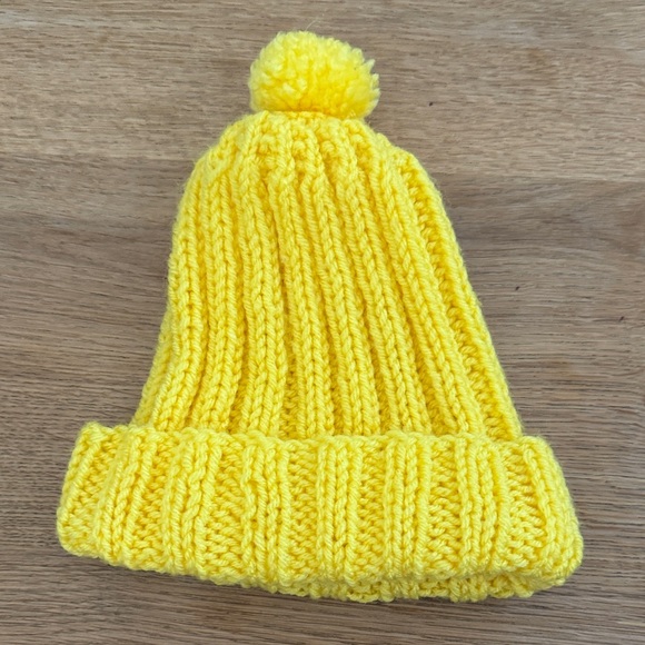 Yellow Knit Hat and Mittens Set for Kids - Picture 3 of 5
